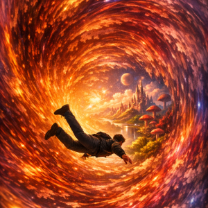 Falling down a colorful hole into a new, fantastical world