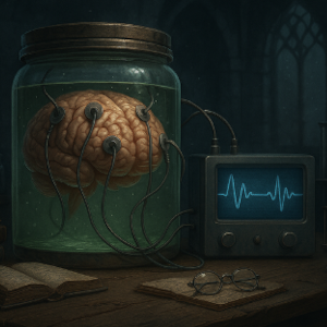 Brain connected to an EEG